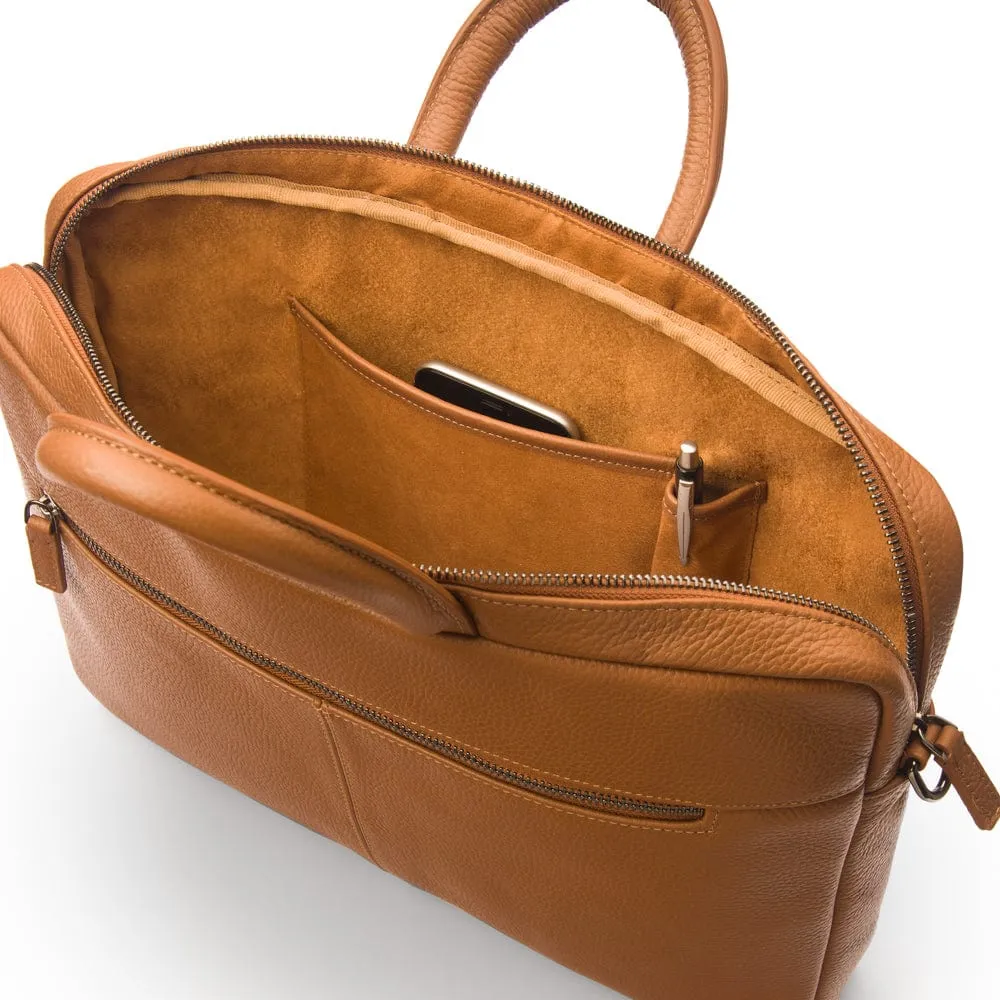 15" Leather Laptop Bag - Tan