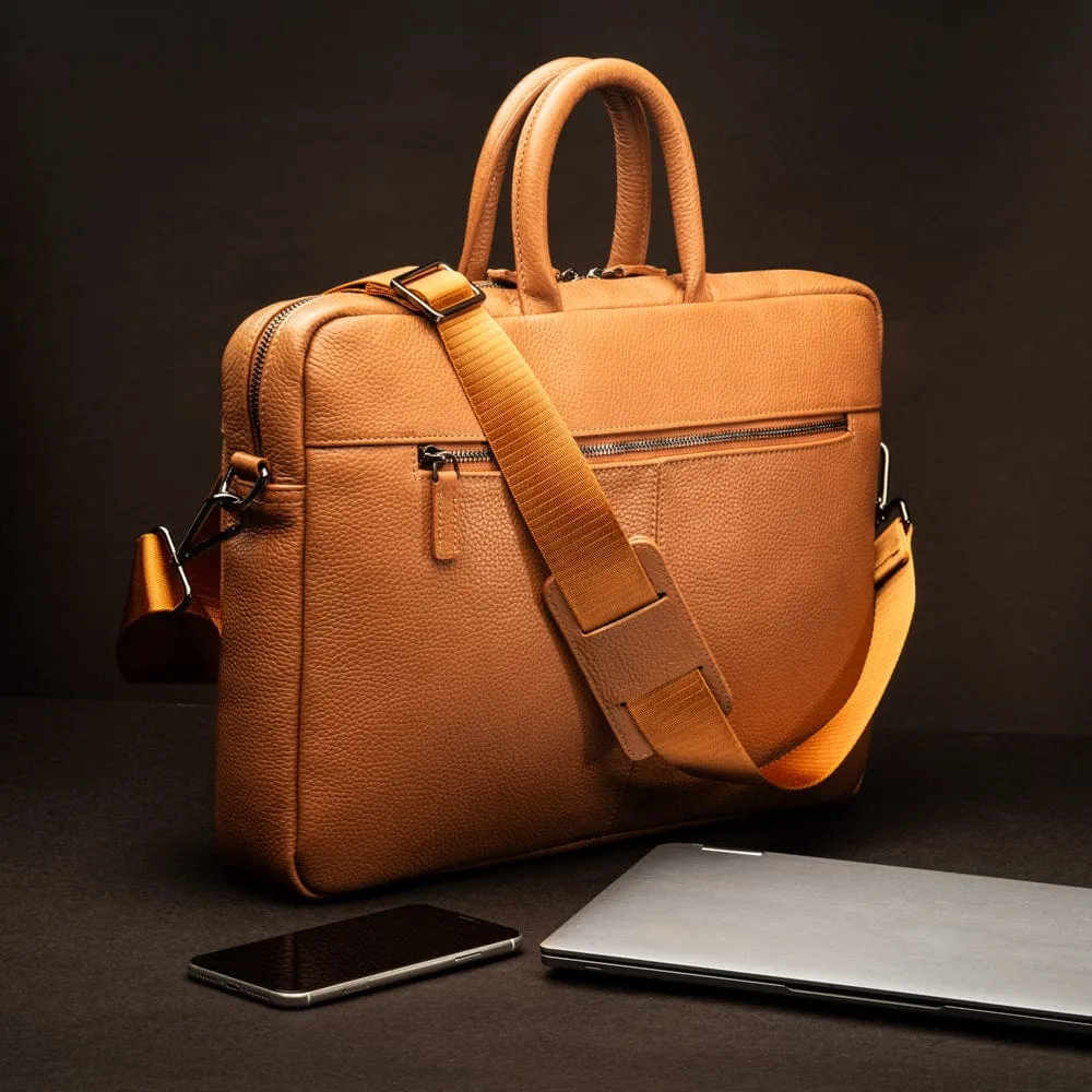 15" Leather Laptop Bag - Tan