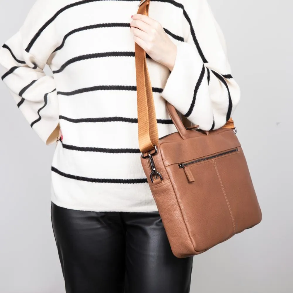 15" Leather Laptop Bag - Tan