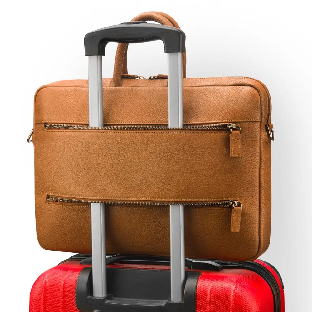 15" Leather Laptop Bag - Tan