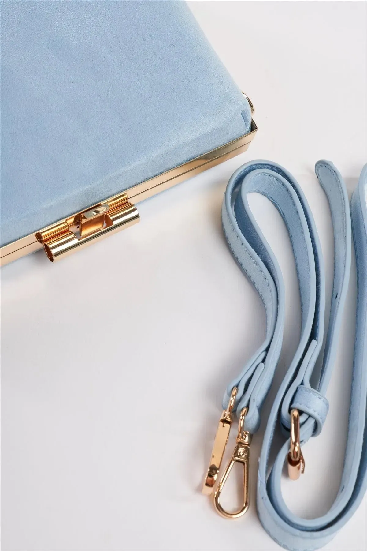 Baby Blue Chic Suede Clutch Bag /1 Bag