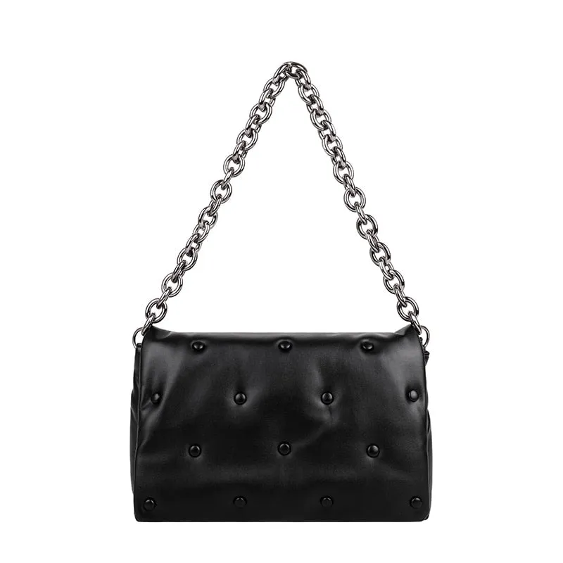 Back to College Women's Shoulder Bags For Women 2021 Denim Thick Metal Chain Shoulder Purses And Handbag Women Clutch Bags Ladies Hobo Bag