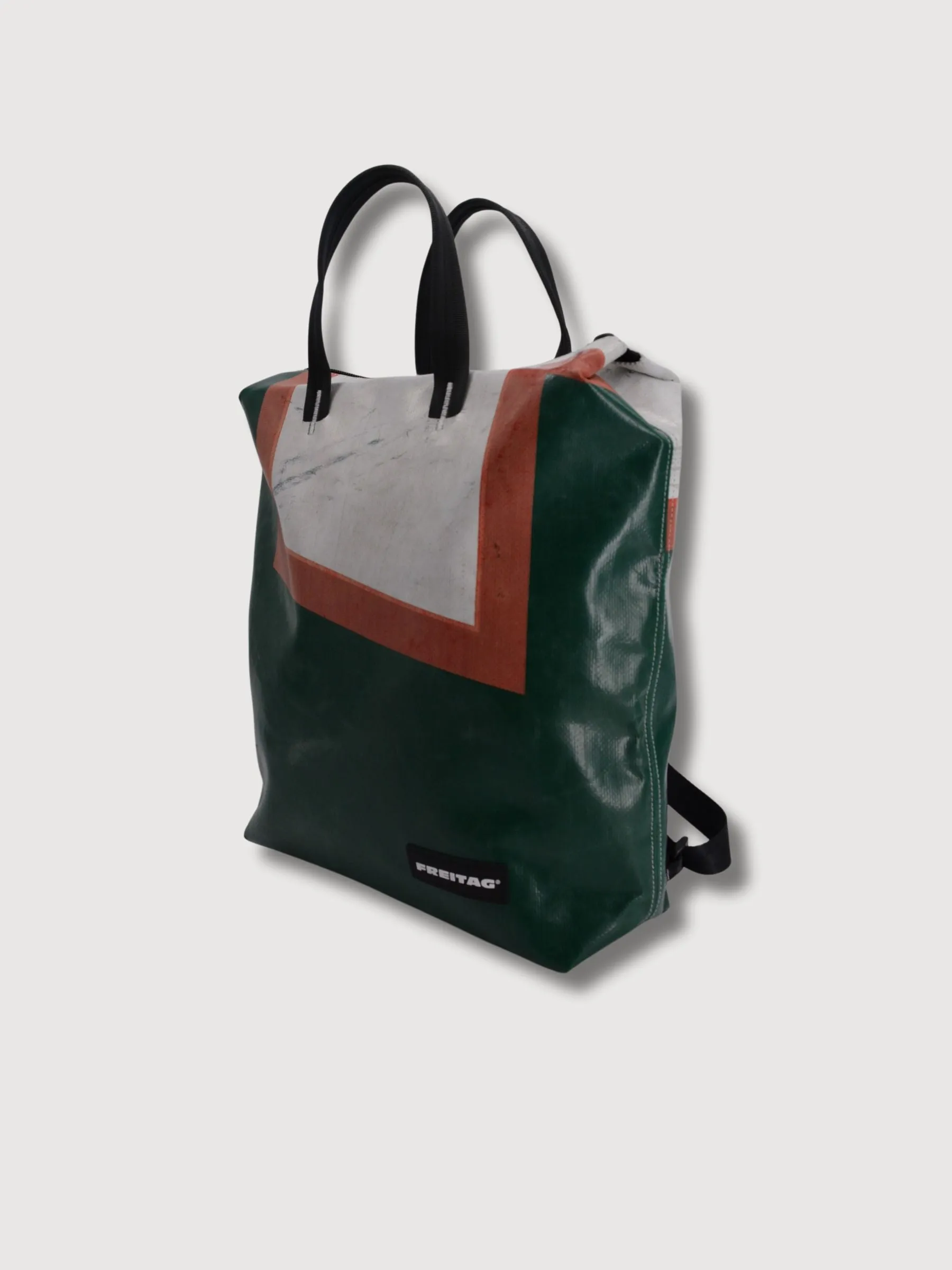 Backpack F201 Pete Dark Green White Red In Used Truck Tarps | Freitag