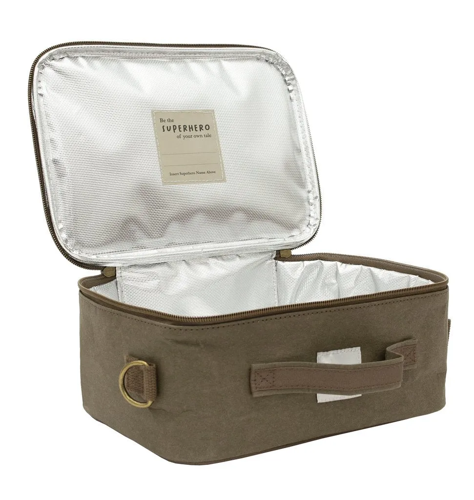Bento Lunch Box Olive Paper Chevron