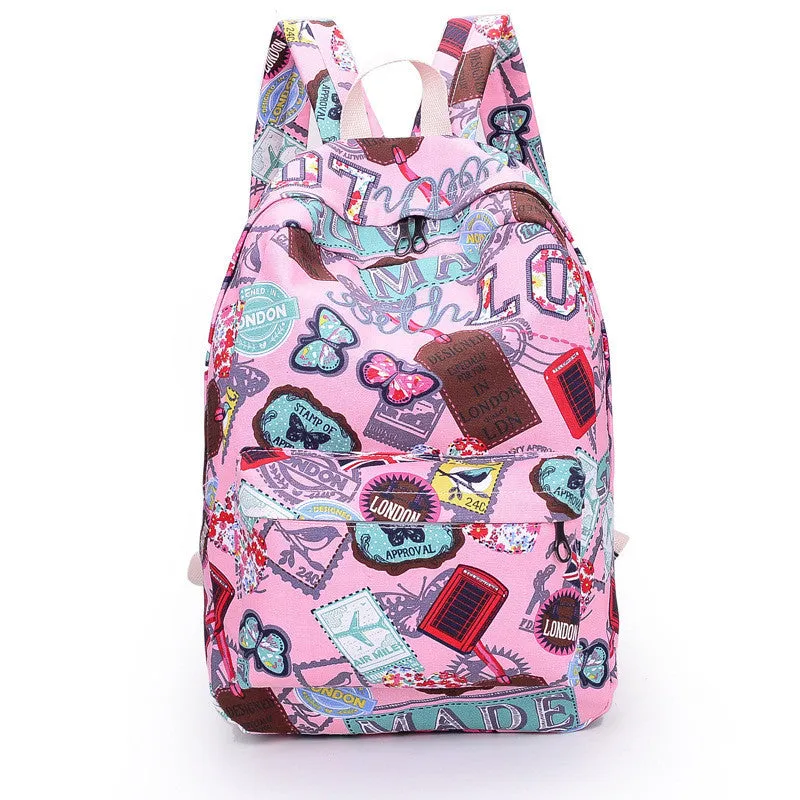 Best Seller Print Backpack Canvas School Travel Bag