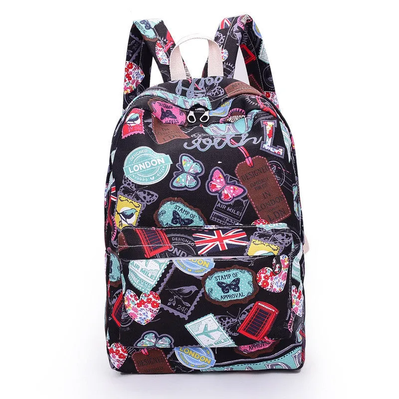 Best Seller Print Backpack Canvas School Travel Bag