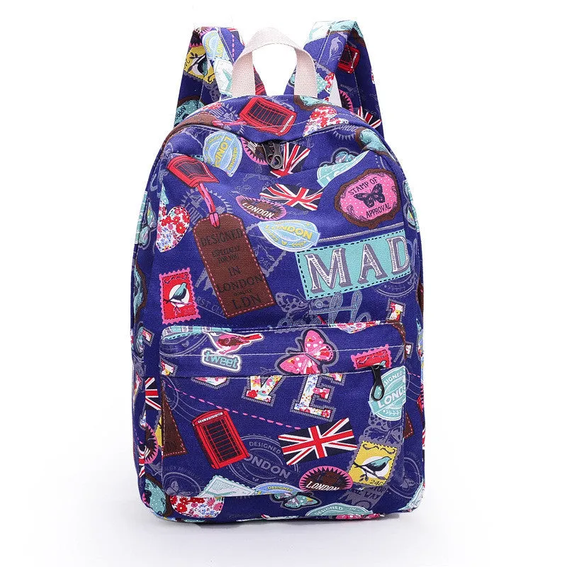 Best Seller Print Backpack Canvas School Travel Bag