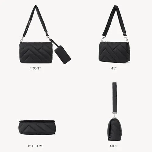 BOSTANTEN Quilted Crossbody Bags for Women Puffer Bag Designer Purse Lightweight Shoulder Handbags