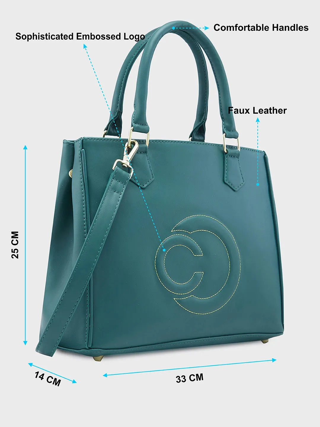 Caprese Dora Satchel Large Dark Green