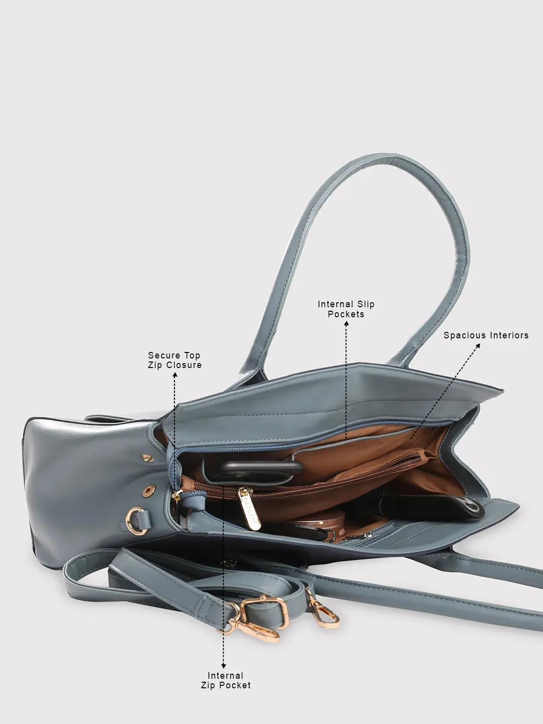 Caprese Ruby Satchel Large Women'S Handbag Navy