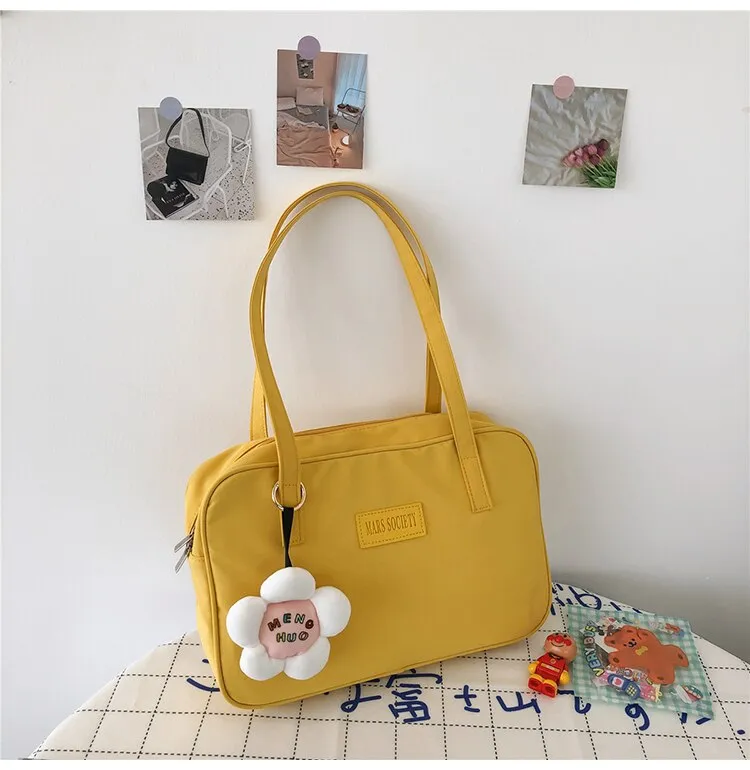 Christmas Gift NEW Real Photo Canvas Bag Student Soft Sister Uniform Bag Japanese Girl Commuter  Square Bag College Wind Portable Shoulder Bag