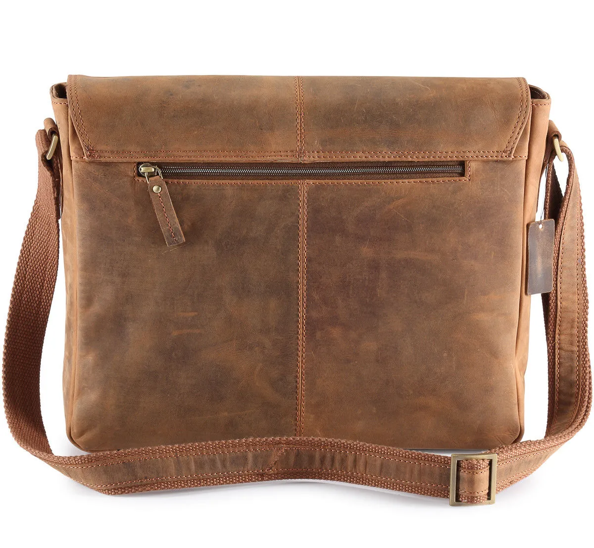 Distressed COW Hide Leather Bags Men,Half Flap Messenger / Laptop bags UM03