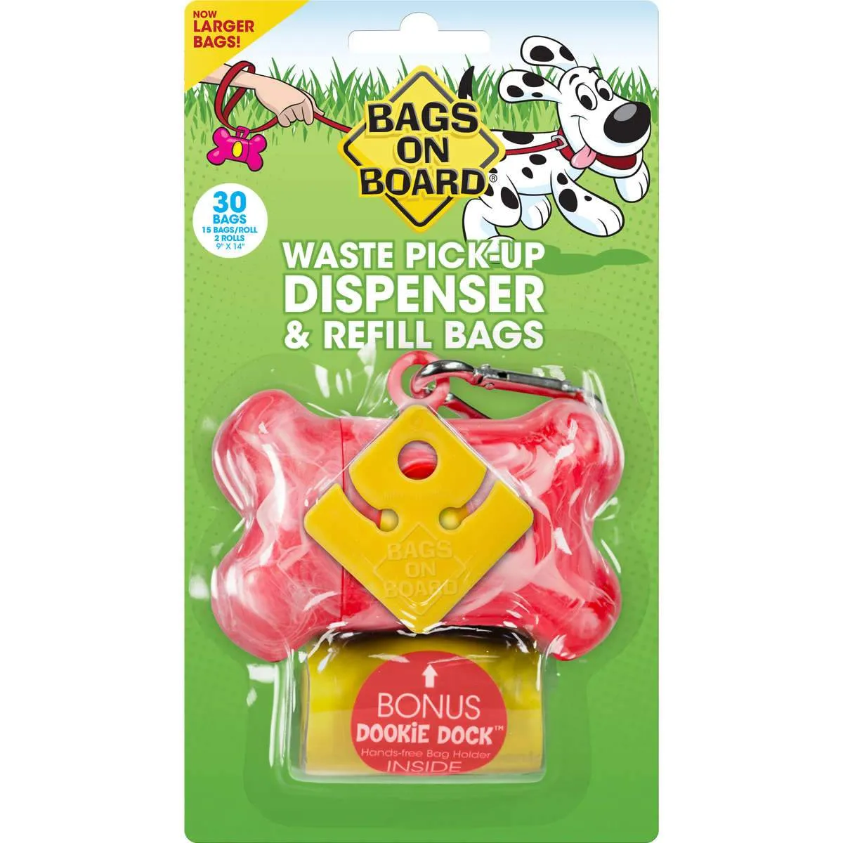 Dog Waste Pick Up Dispenser and Refill Bags with Dookie Dock - 30 bags - Bags on Board