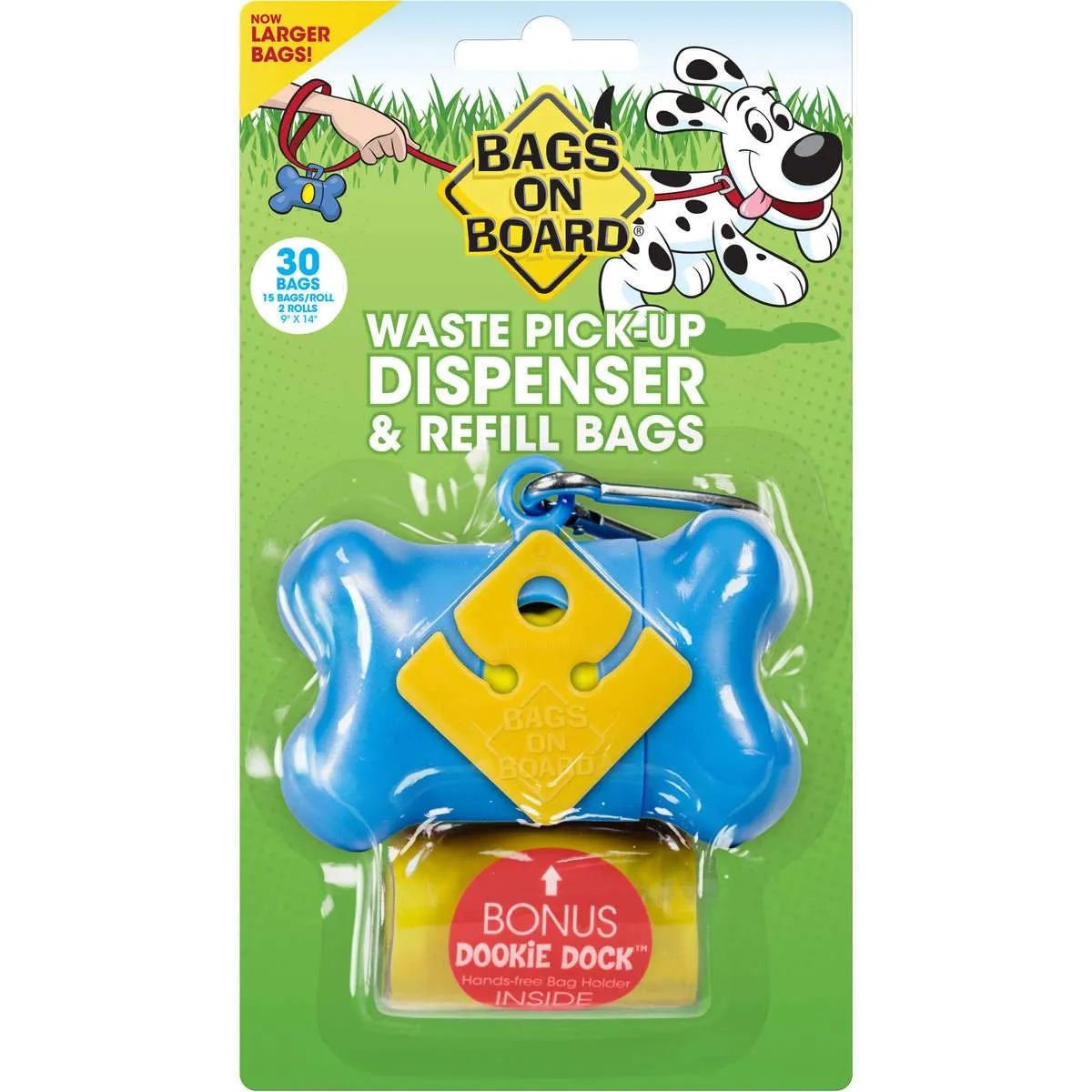 Dog Waste Pick Up Dispenser and Refill Bags with Dookie Dock - 30 bags - Bags on Board
