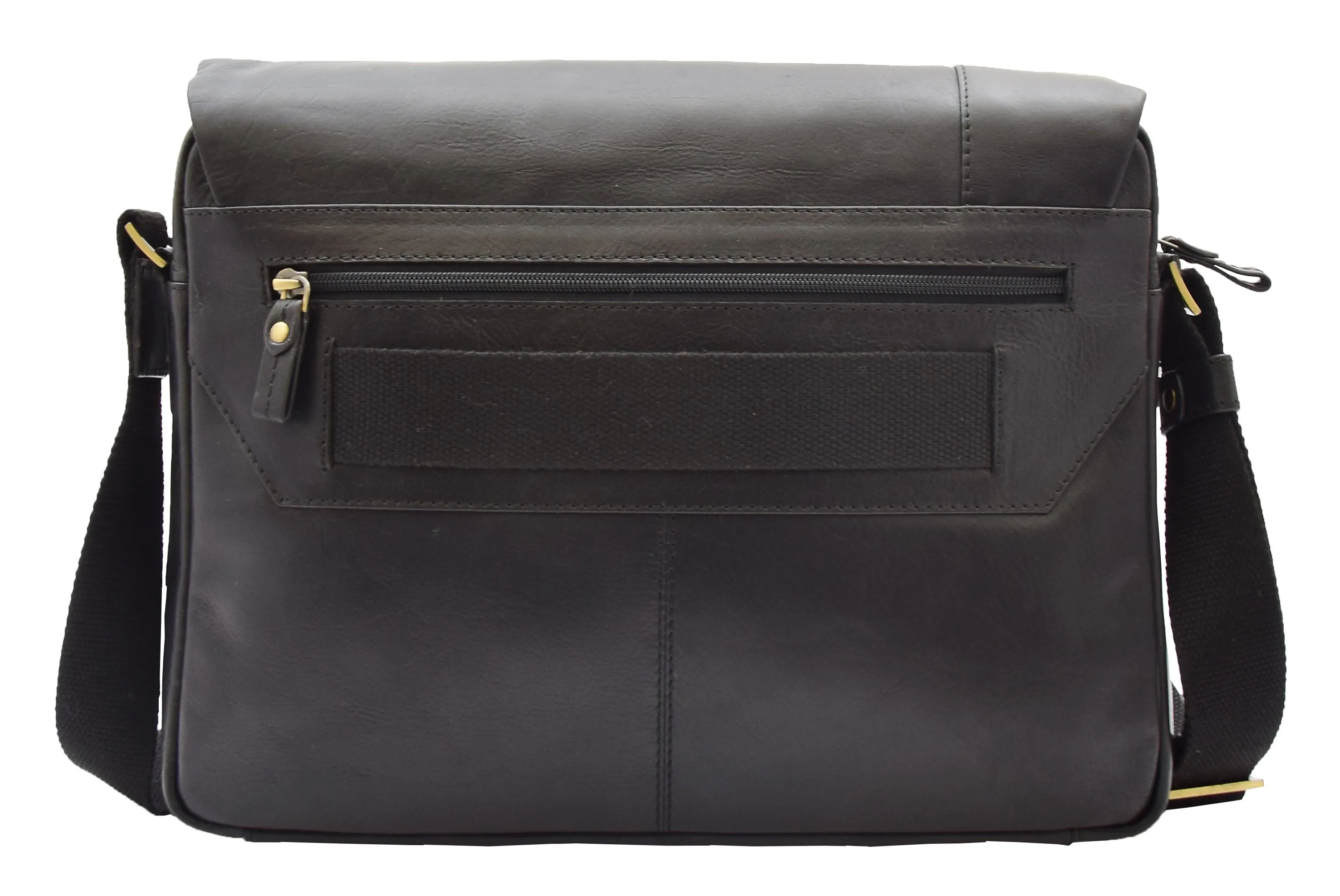 DR360 Men's Smart Casual Shoulder Leather Organiser Bag Black