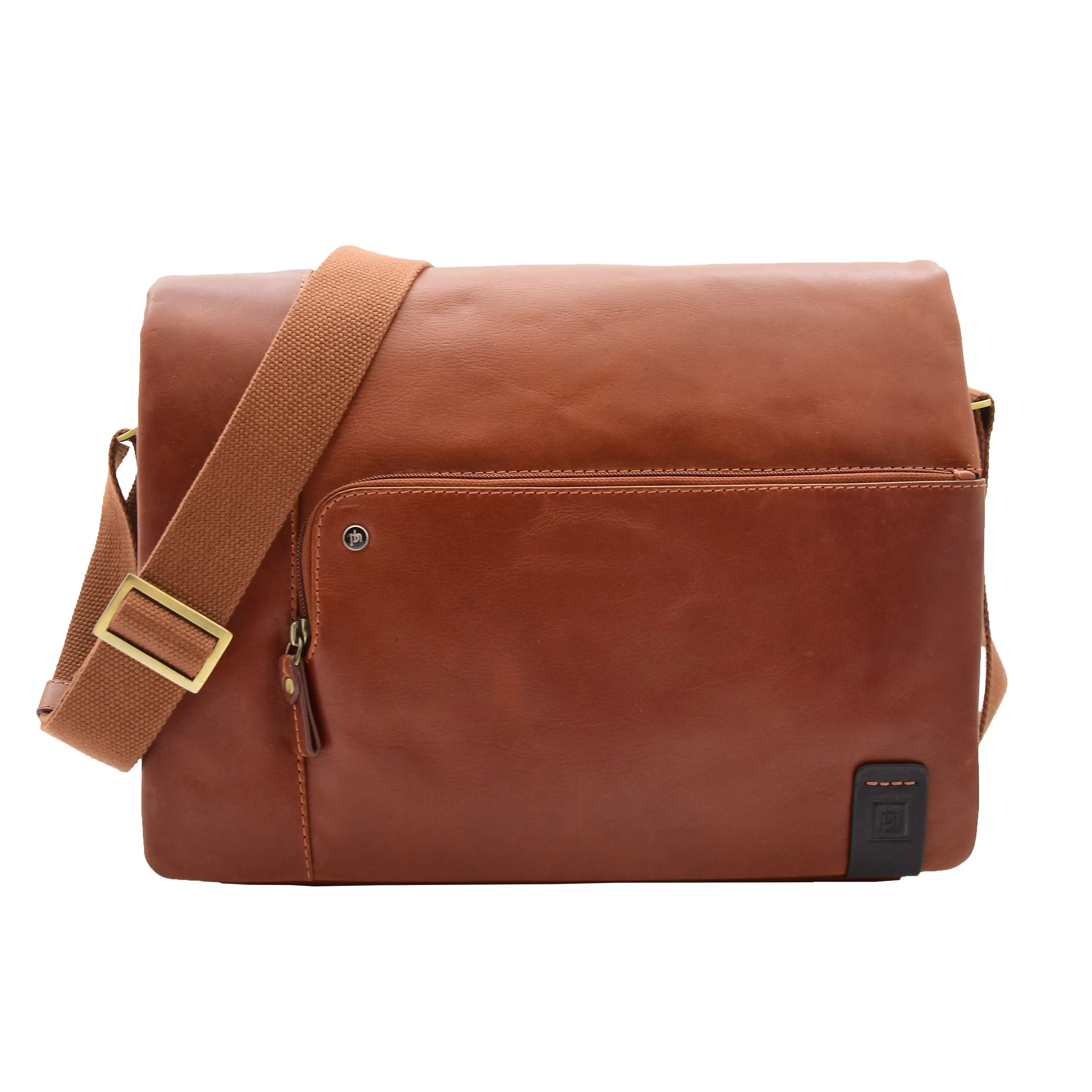 DR360 Men's Smart Casual Shoulder Leather Organiser Bag Chestnut