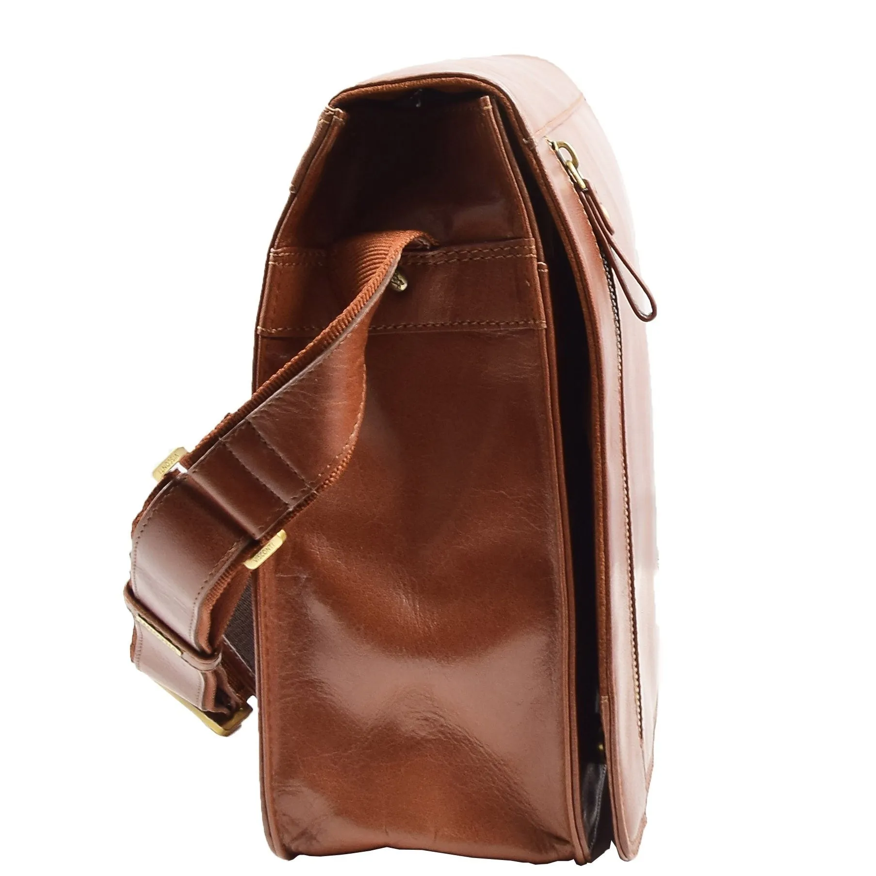DR384 Men's Leather Cross Body Satchel Bag Tan