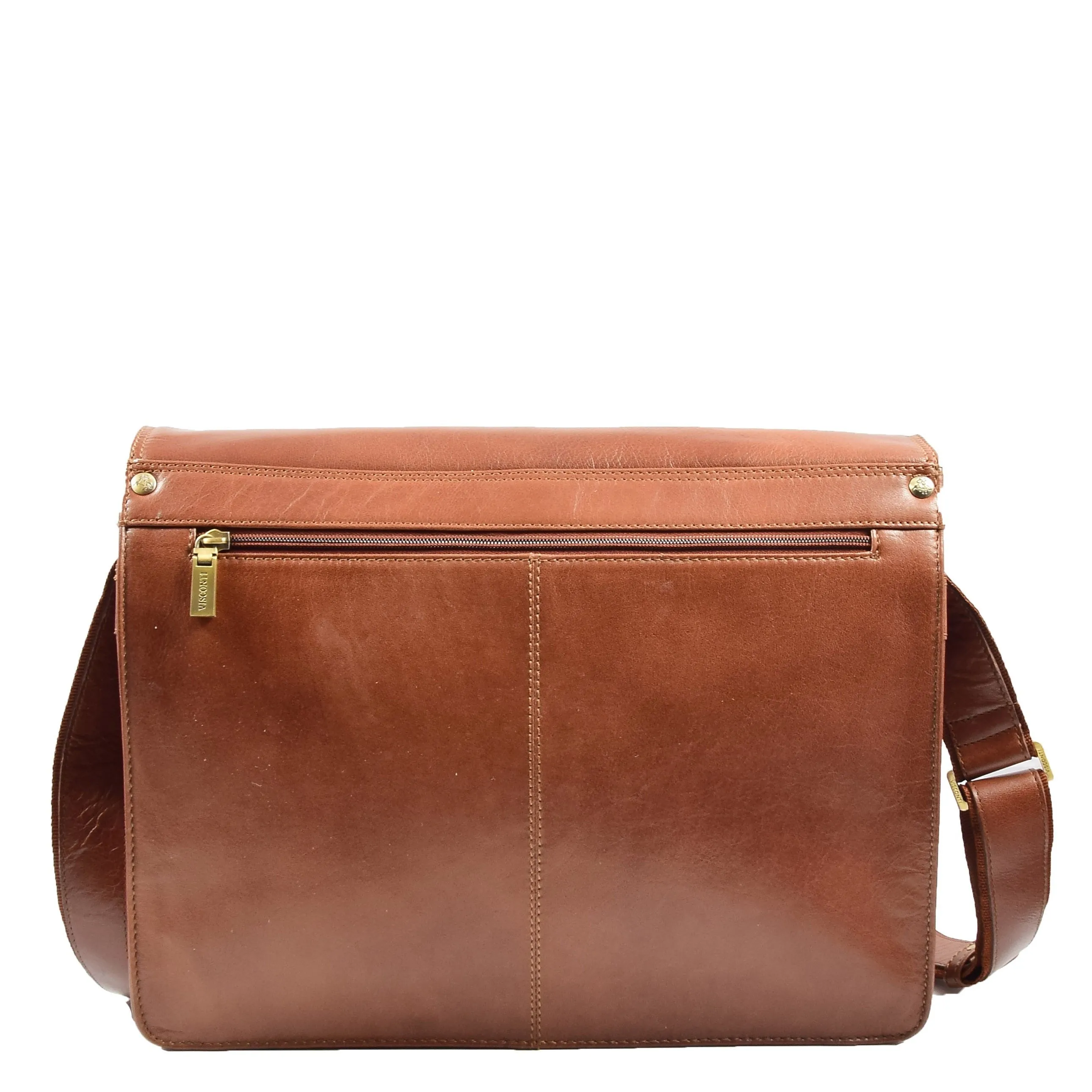DR384 Men's Leather Cross Body Satchel Bag Tan
