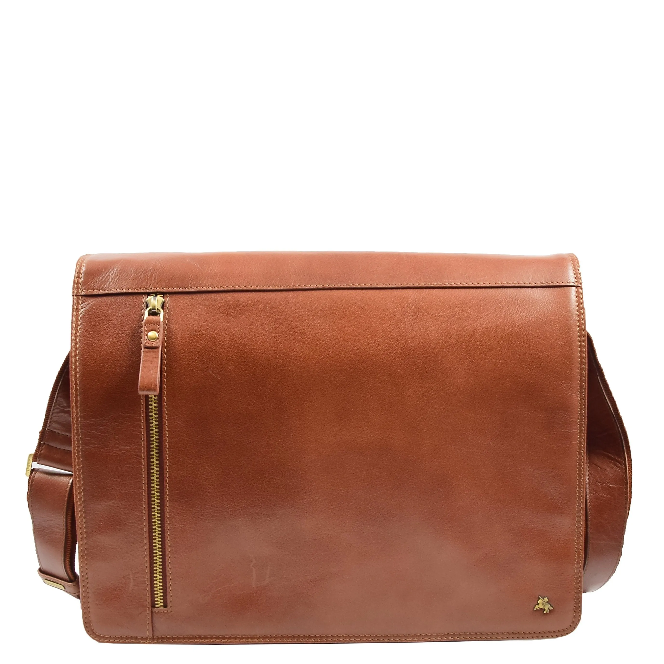 DR384 Men's Leather Cross Body Satchel Bag Tan