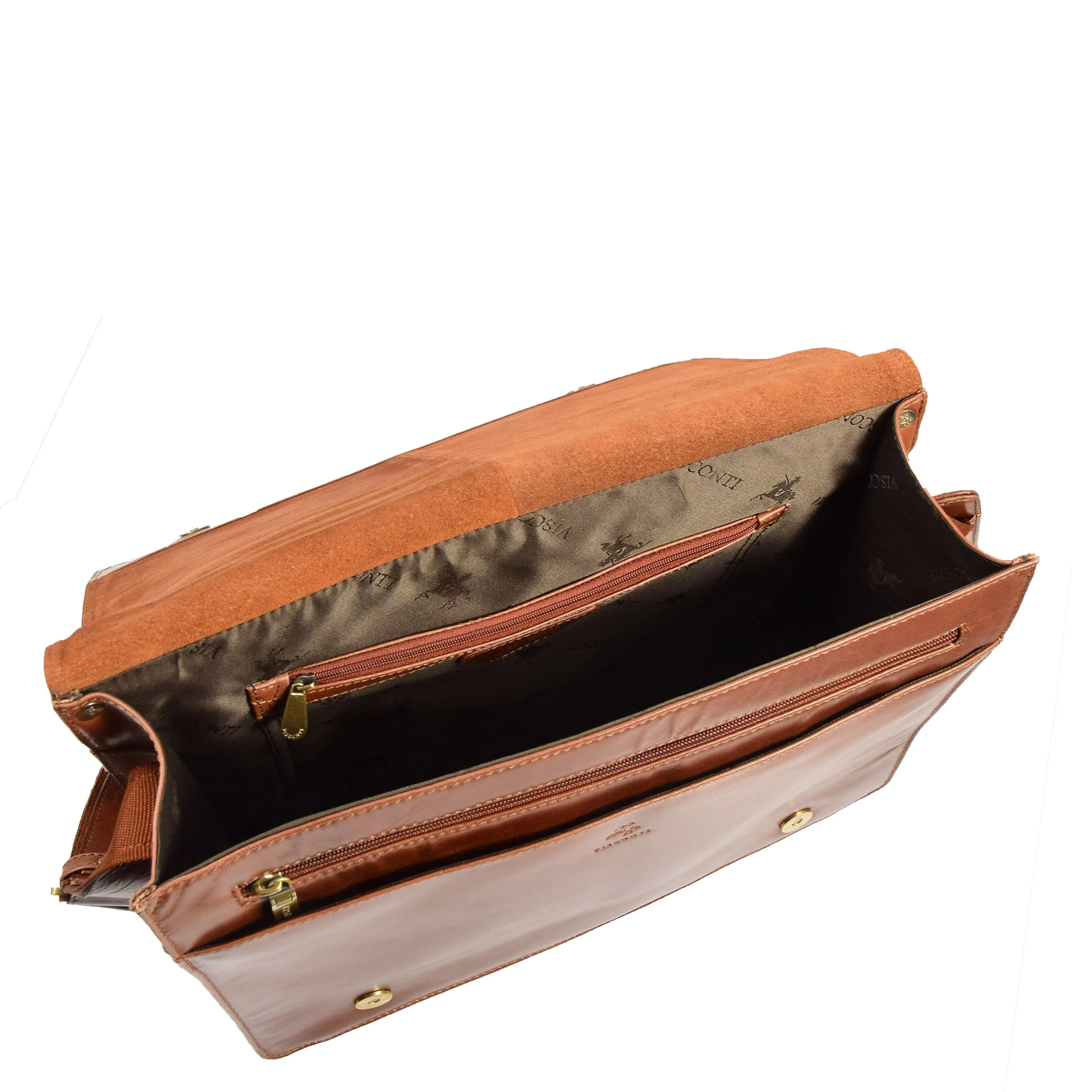DR384 Men's Leather Cross Body Satchel Bag Tan
