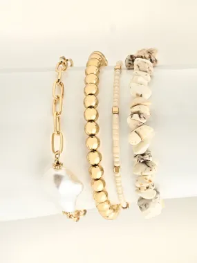 Elegant Beaded Quintet Bracelet Set