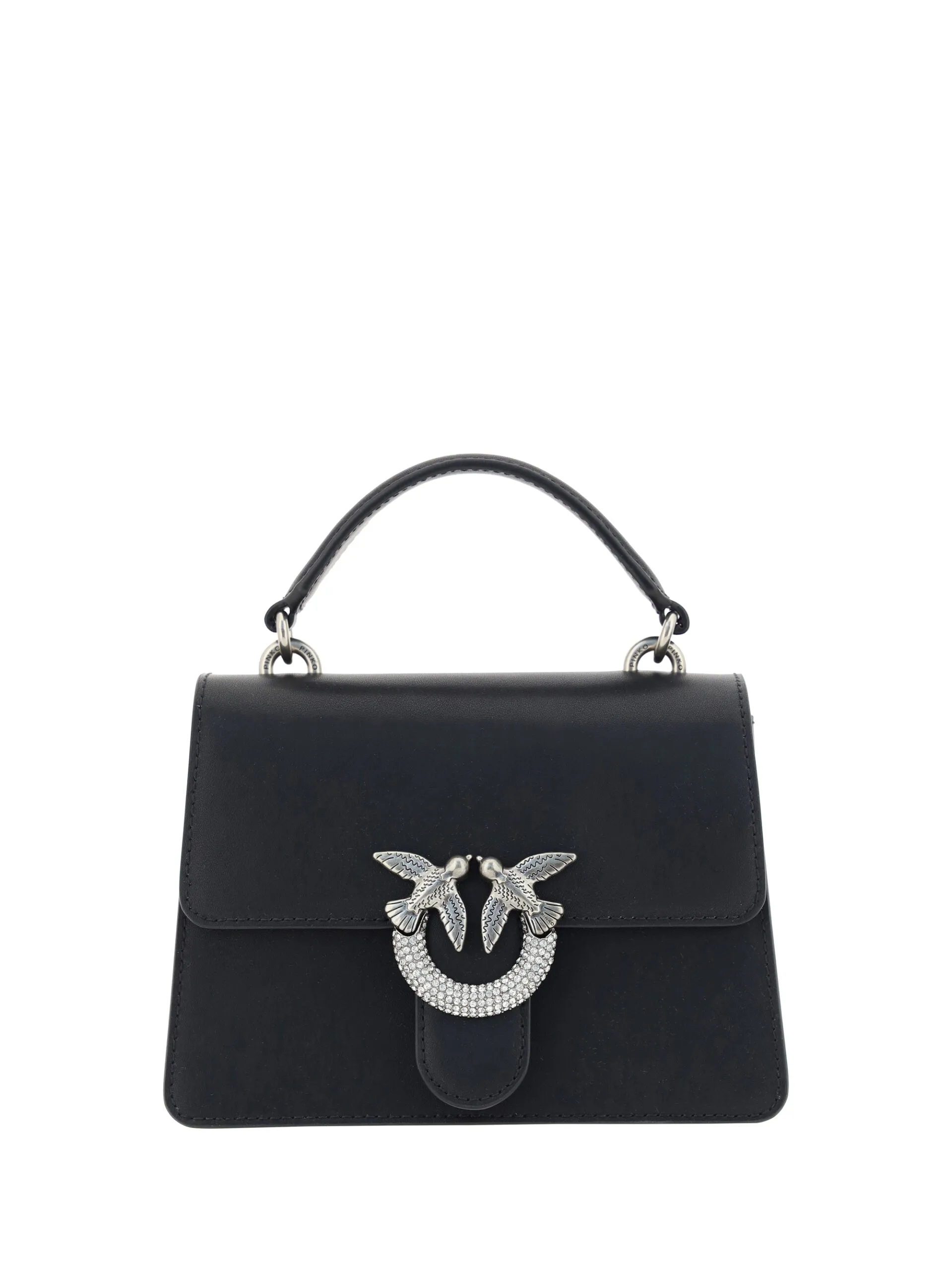 Elegant Black Calfskin Shoulder Handbag