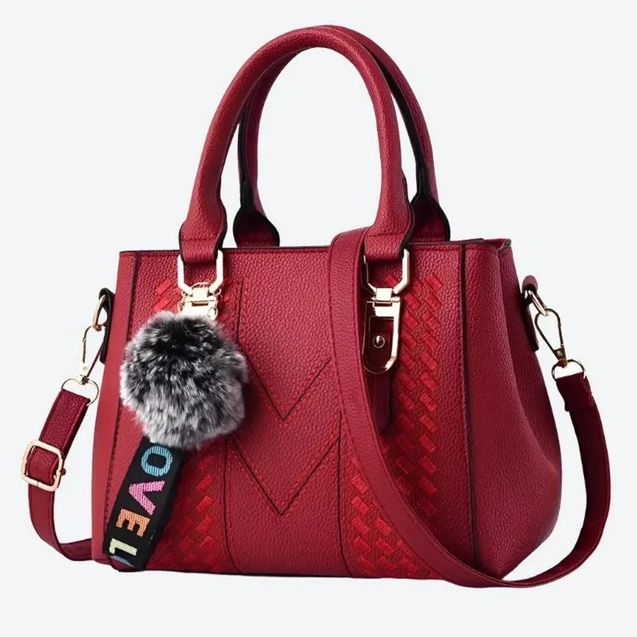 Elegant Pom-Pom Shoulder Bags