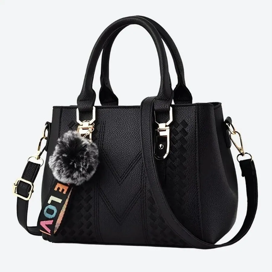 Elegant Pom-Pom Shoulder Bags