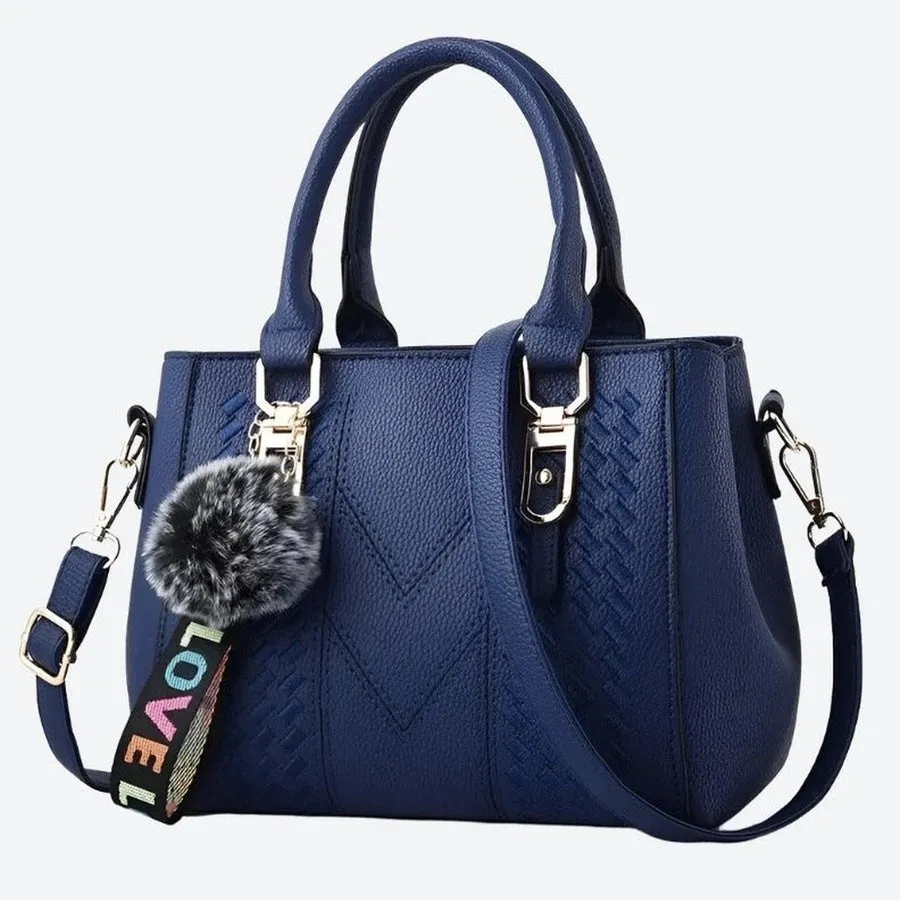 Elegant Pom-Pom Shoulder Bags