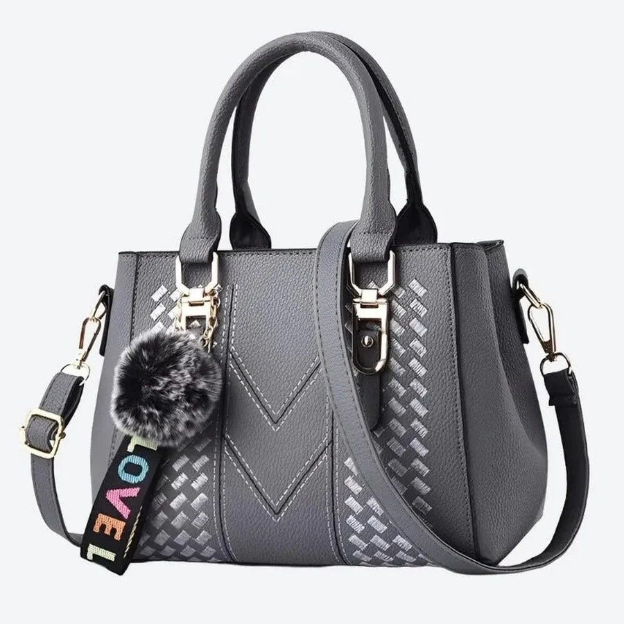 Elegant Pom-Pom Shoulder Bags