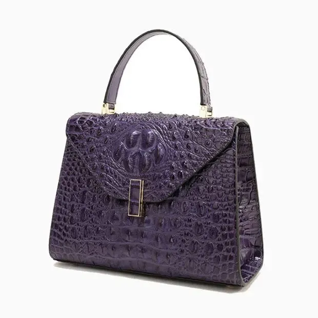 Embossed Pattern Leather Tote Handbag
