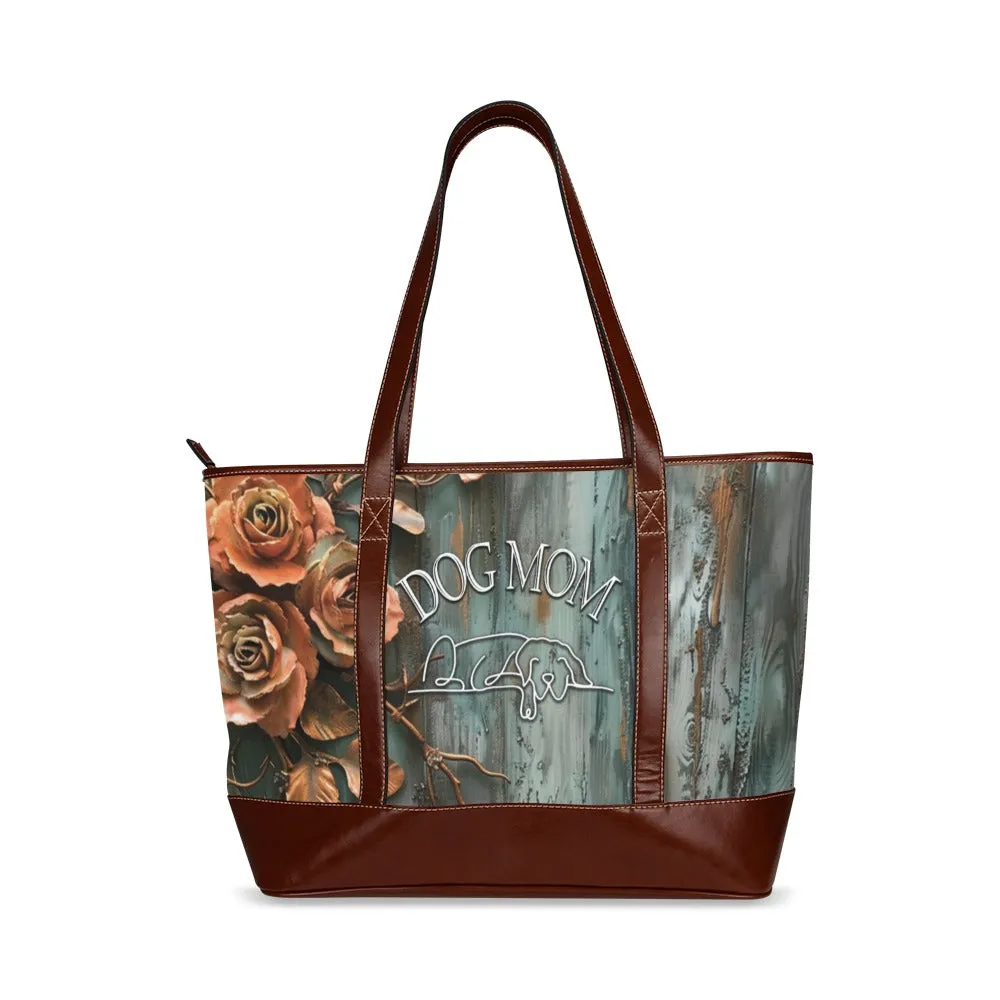 Farmhouse Patina Rose American Zipper Carry-All Large Tote Bag