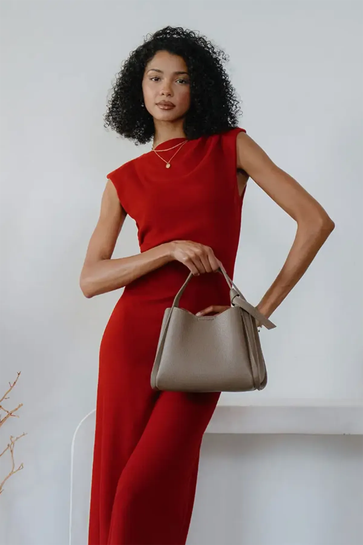 Felicity Taupe Recycled Vegan Top Handle Bag