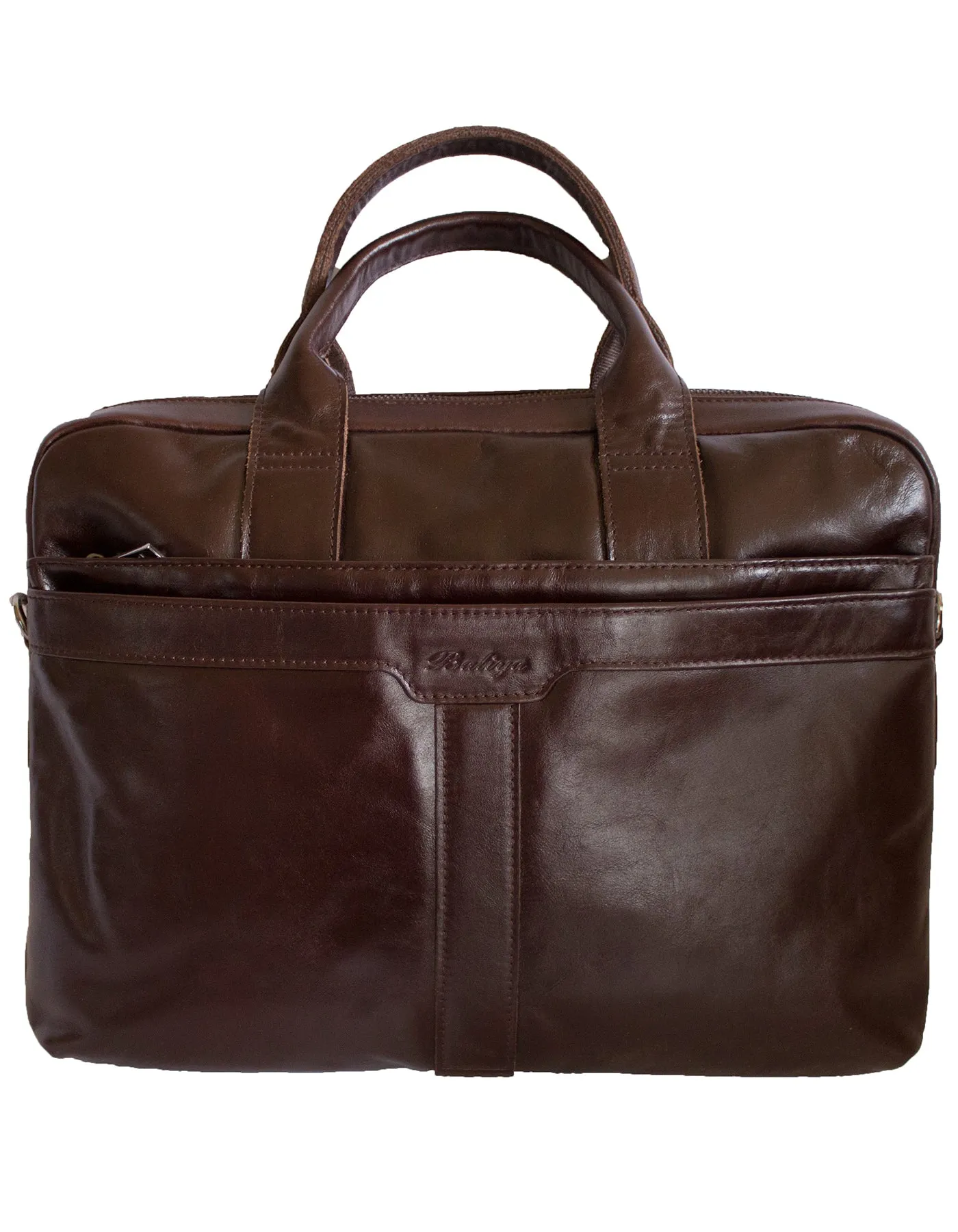 Fino FN8806 Unisex Business Genuine Leather Messenger/ Briefcase - Brown