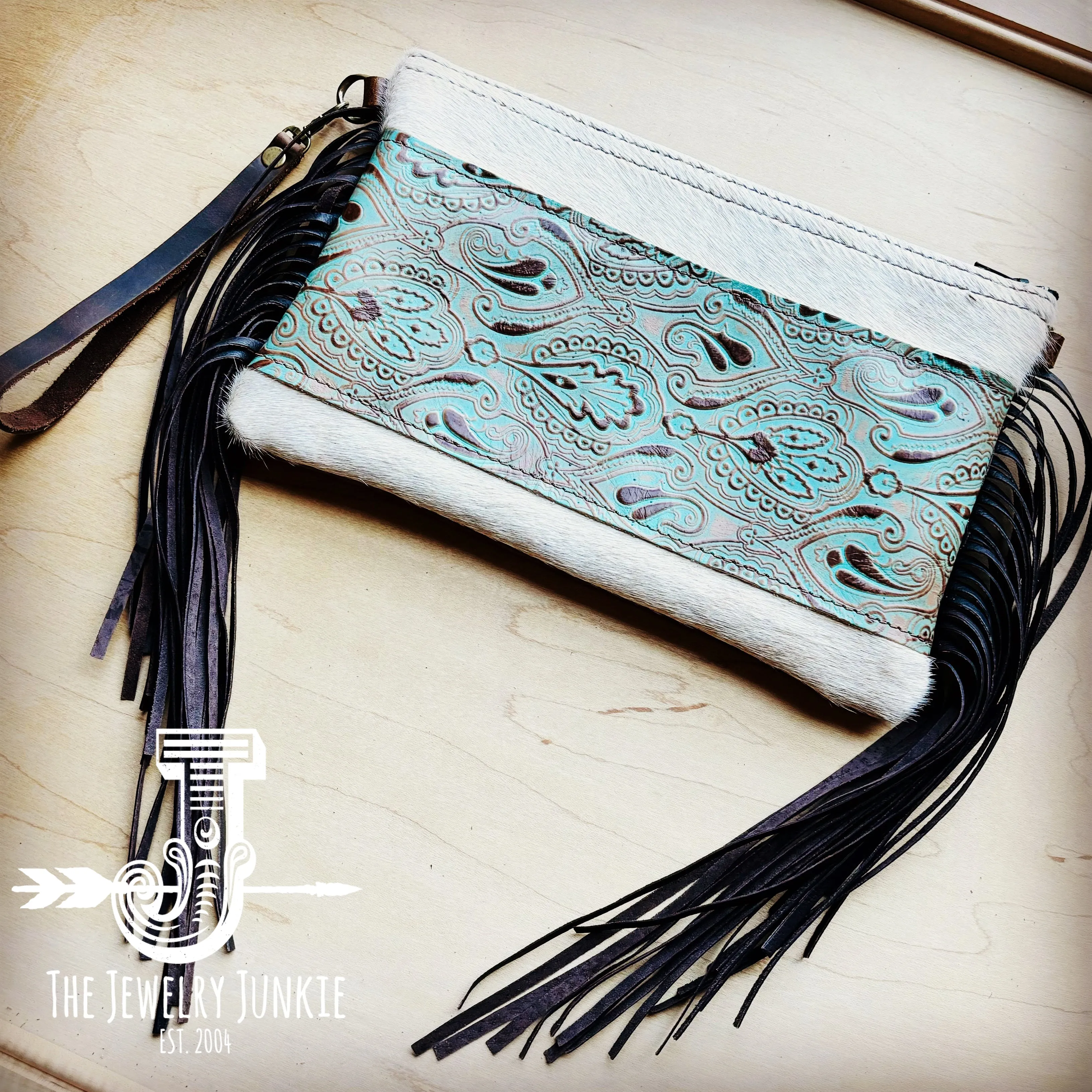 **Hair on Hide Handbag w/ Napolis Accent & Fringe 513t