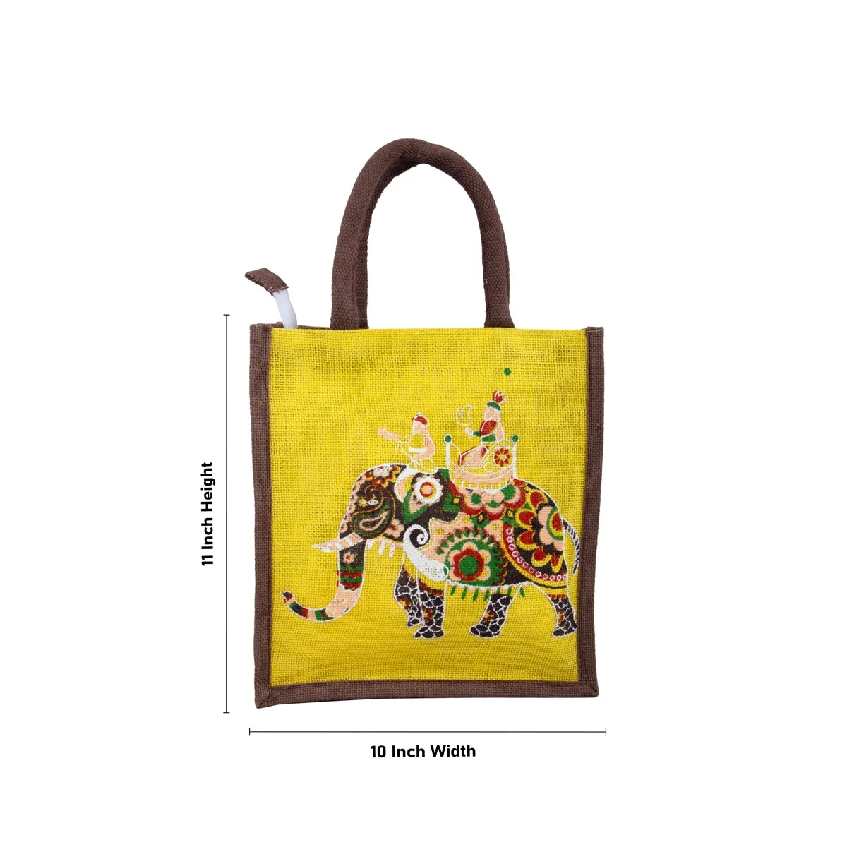 Jute Lunch Bag with Zip - 11 x 10 Inches | Jute Bag/ Handbag/ Tote Bag for Women