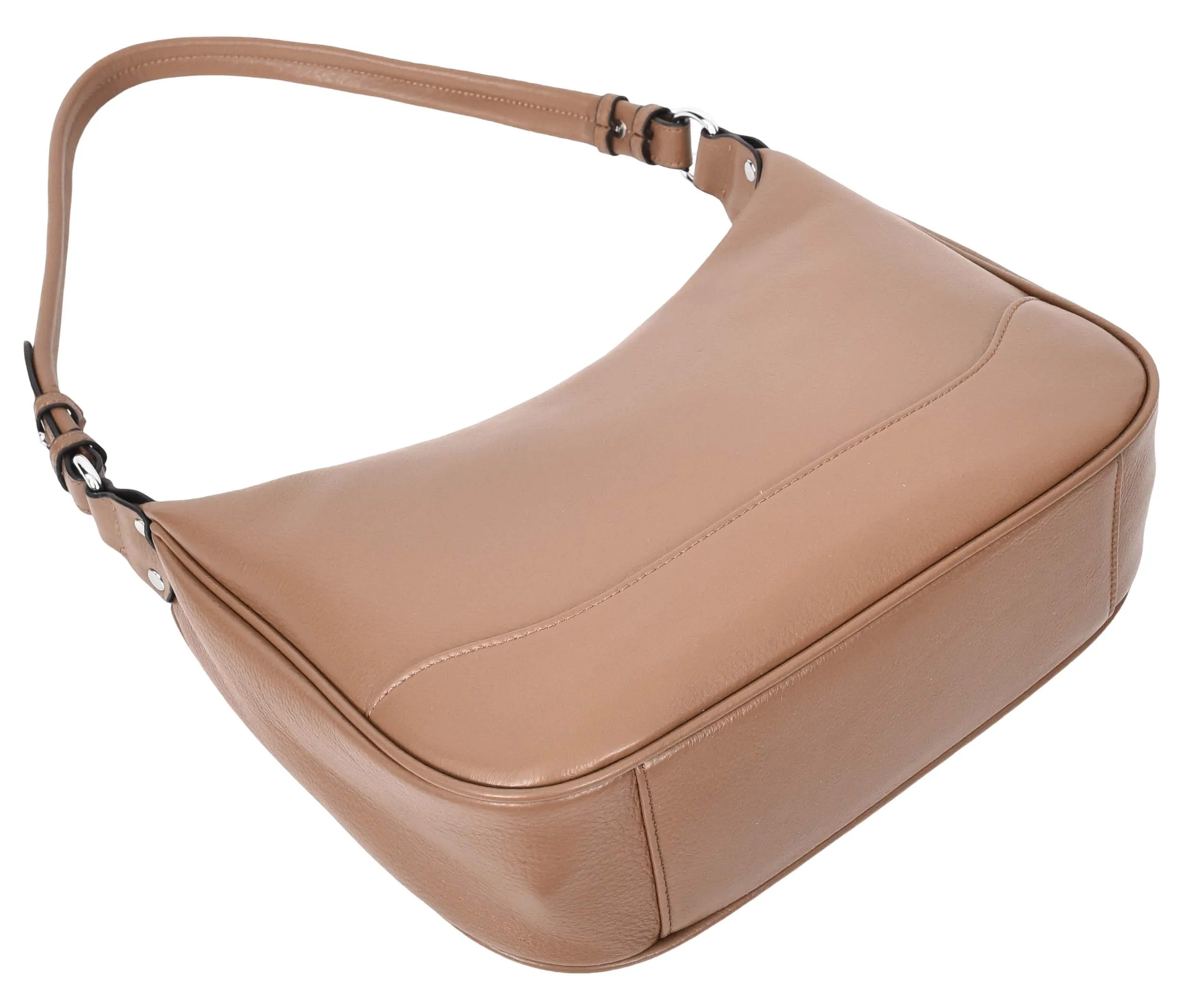 Kitchener Women's Leather  Organiser Hobo Style Shoulder Bag Brown