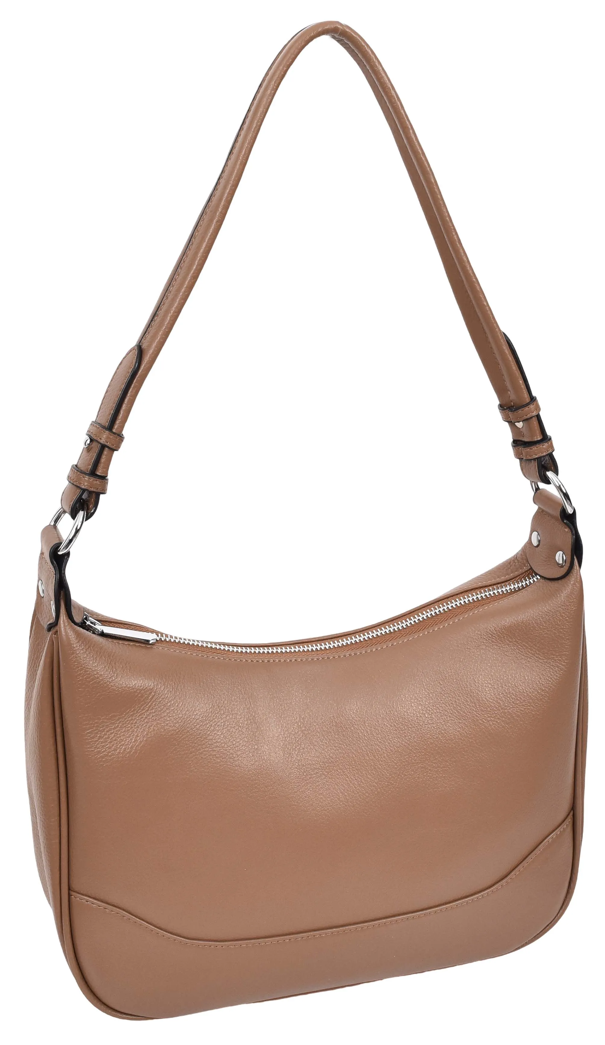 Kitchener Women's Leather  Organiser Hobo Style Shoulder Bag Brown