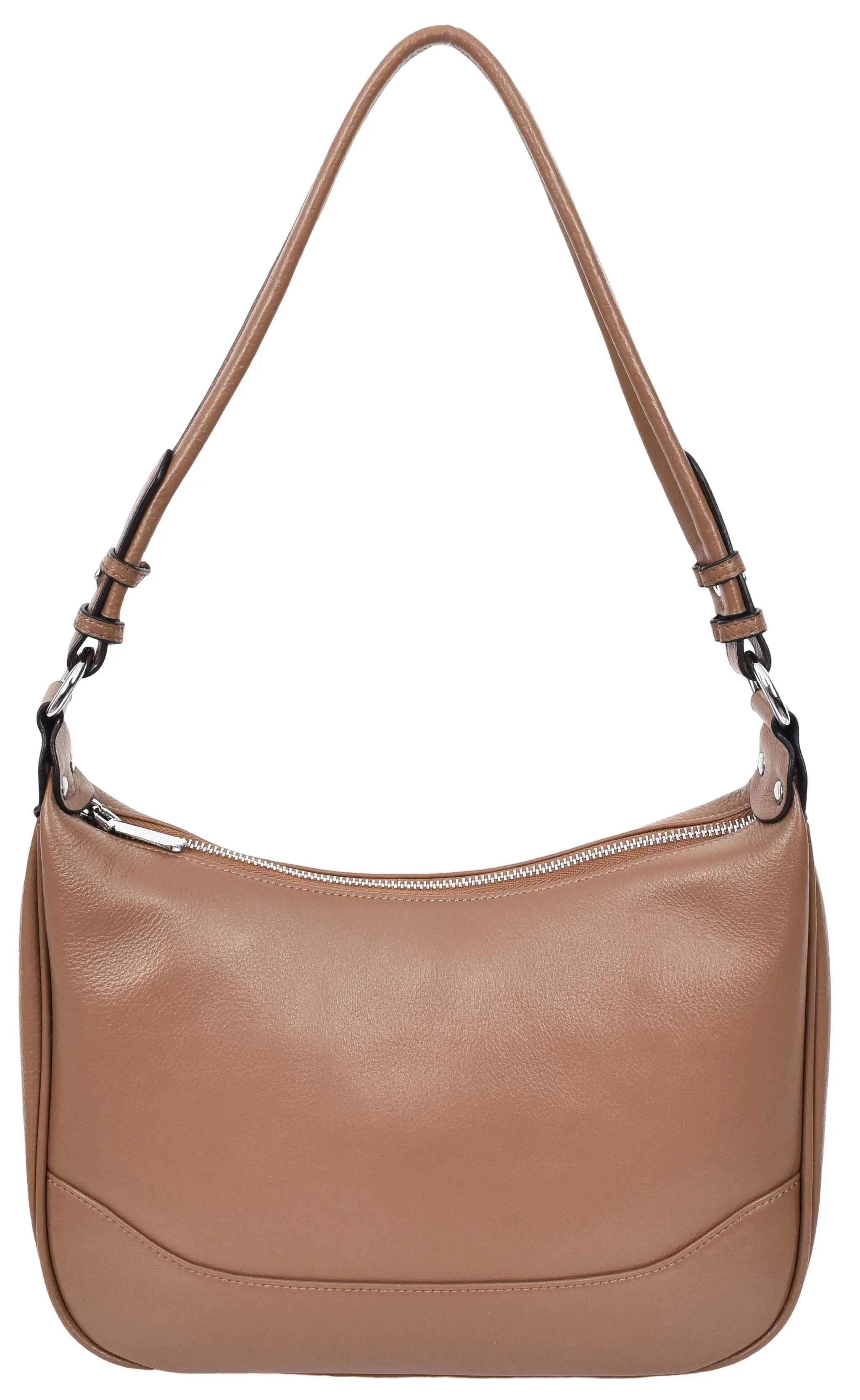Kitchener Women's Leather  Organiser Hobo Style Shoulder Bag Brown