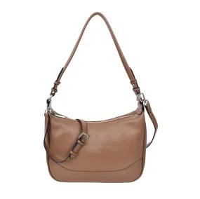 Kitchener Women's Leather  Organiser Hobo Style Shoulder Bag Brown