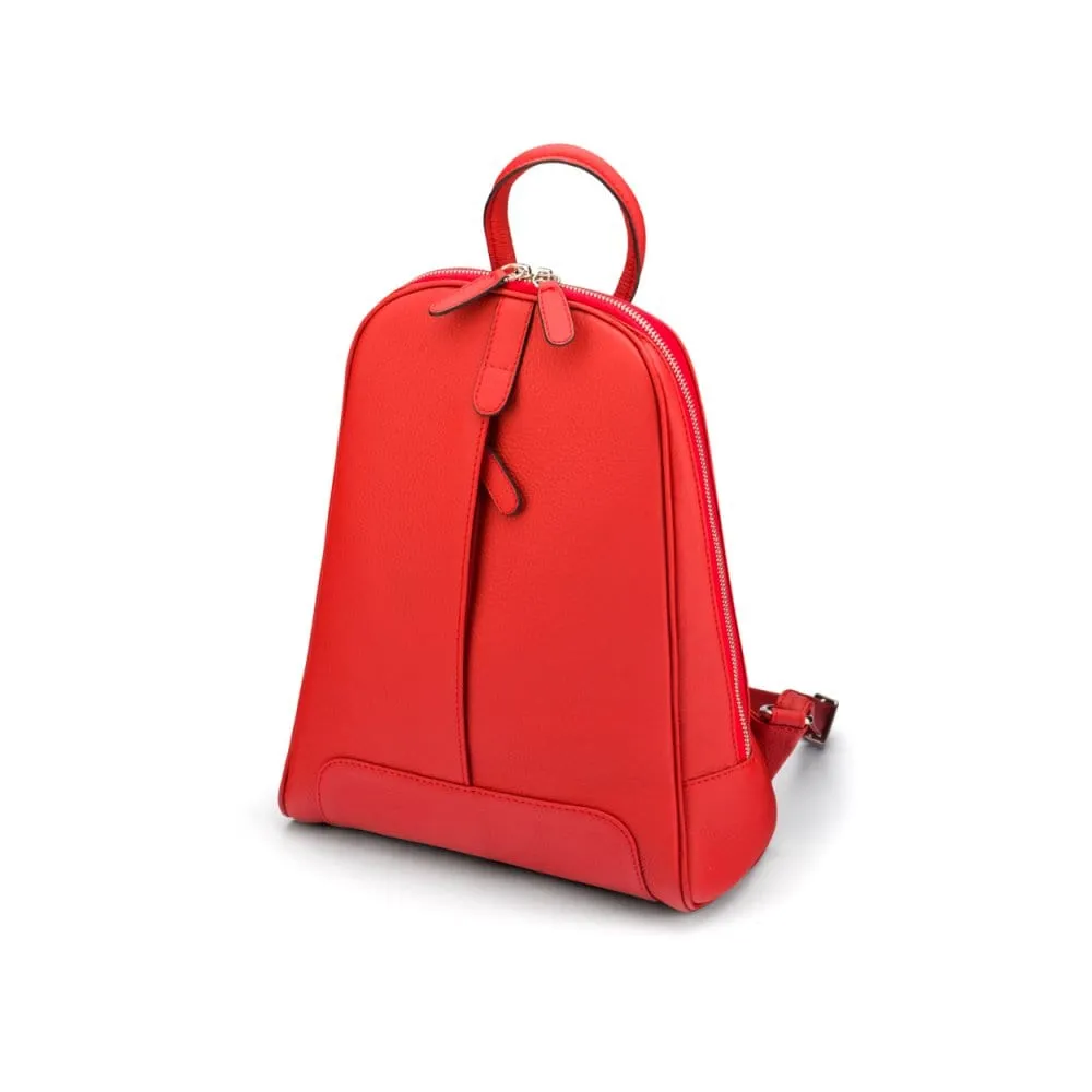 Ladies Leather Backpack - Red