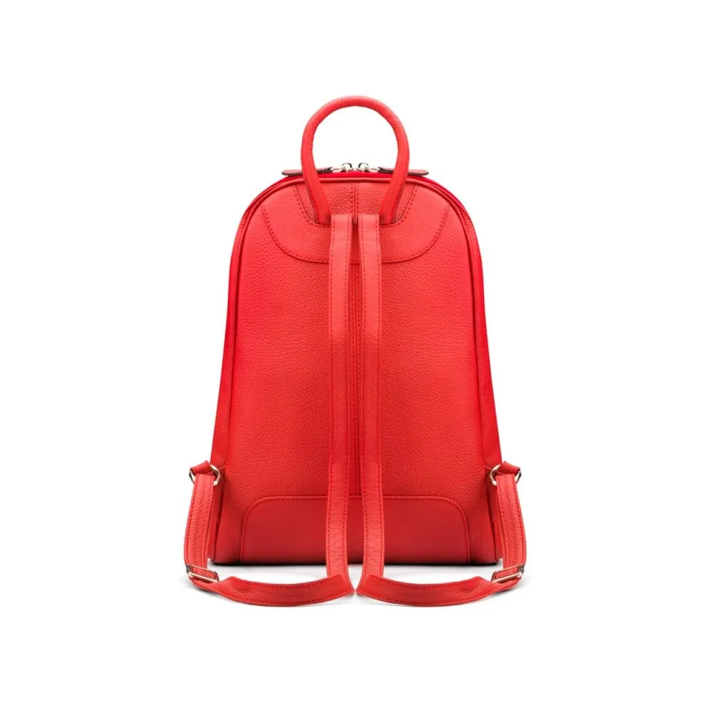 Ladies Leather Backpack - Red