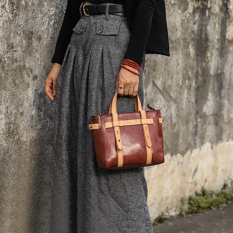 Ladies Leather Crossbody Tote Bag Small Handbags For Women