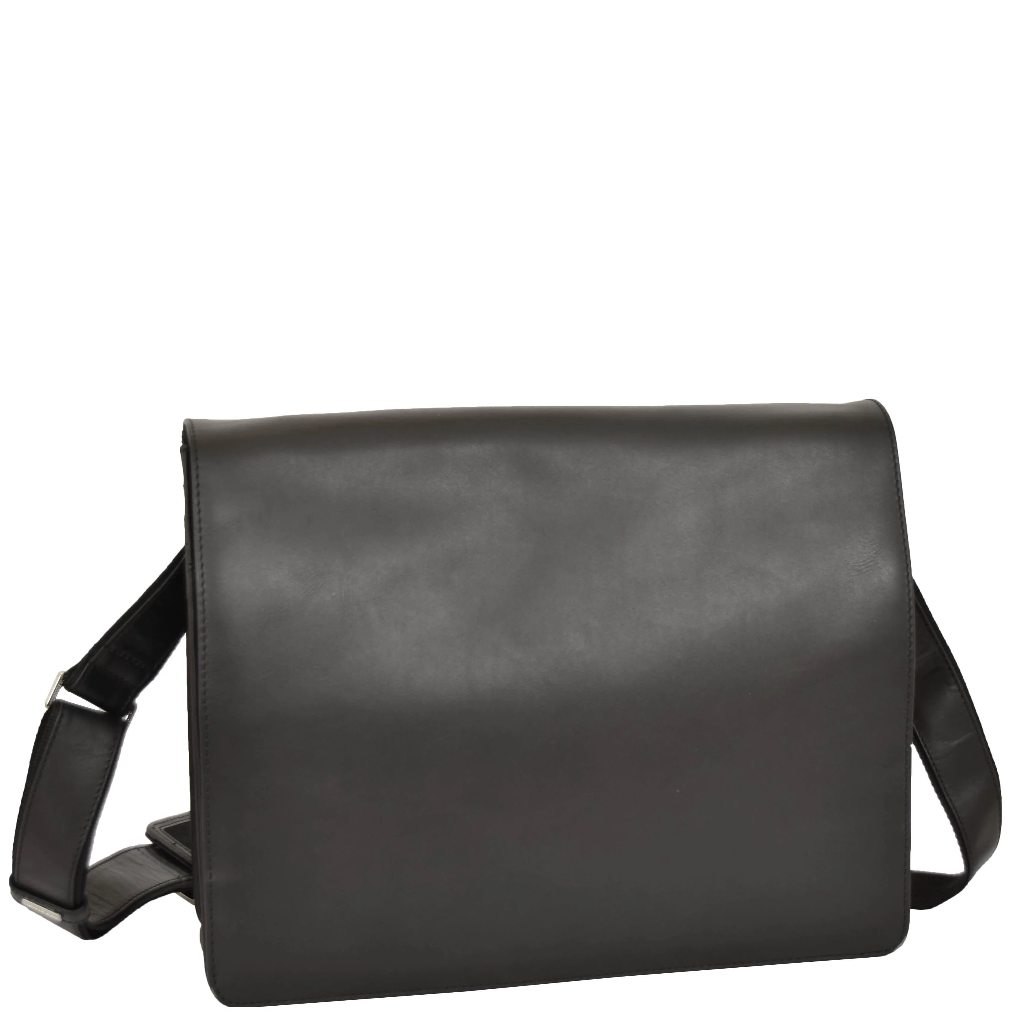 Mens Messenger BLACK Vintage Leather Laptop Office Bag A48