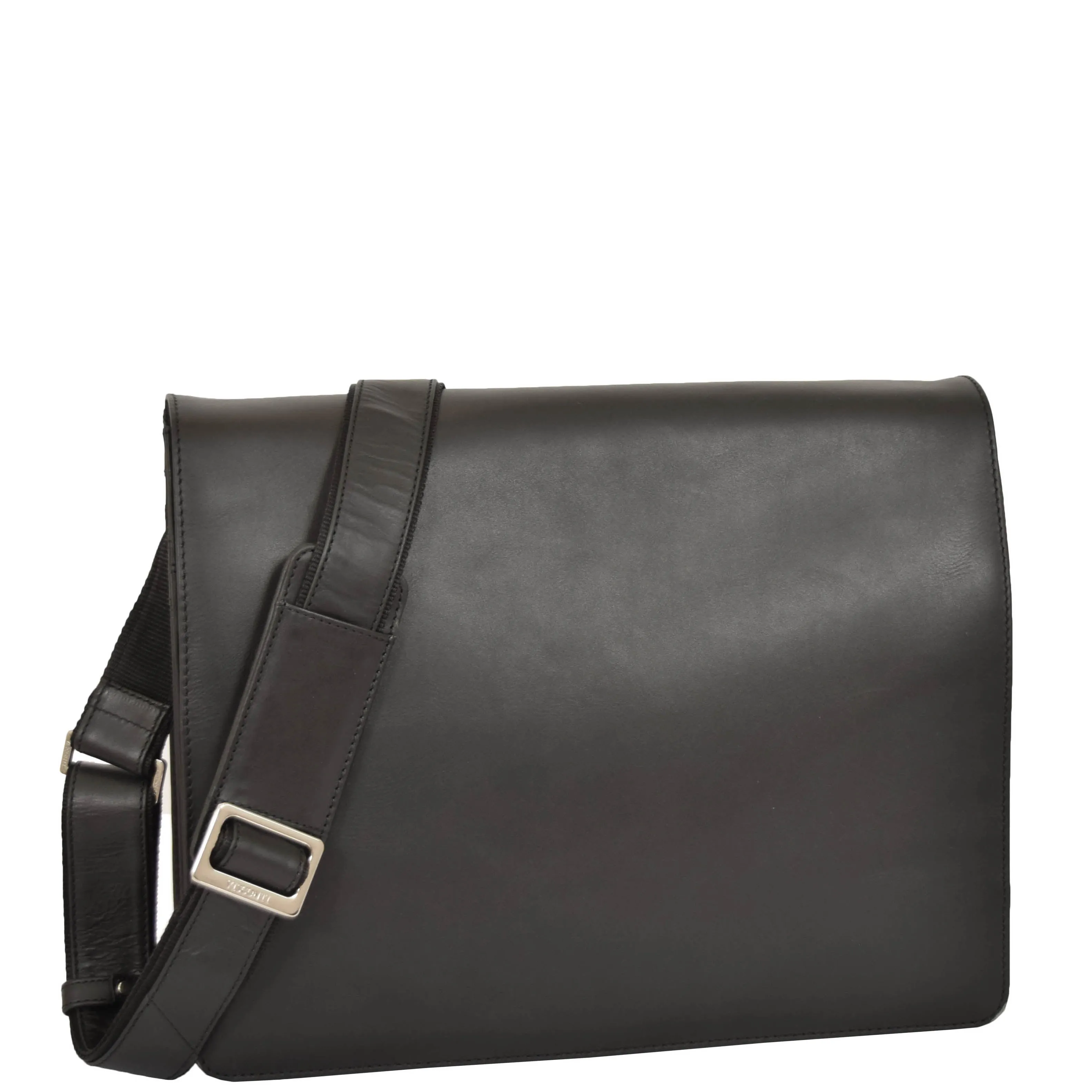 Mens Messenger BLACK Vintage Leather Laptop Office Bag A48