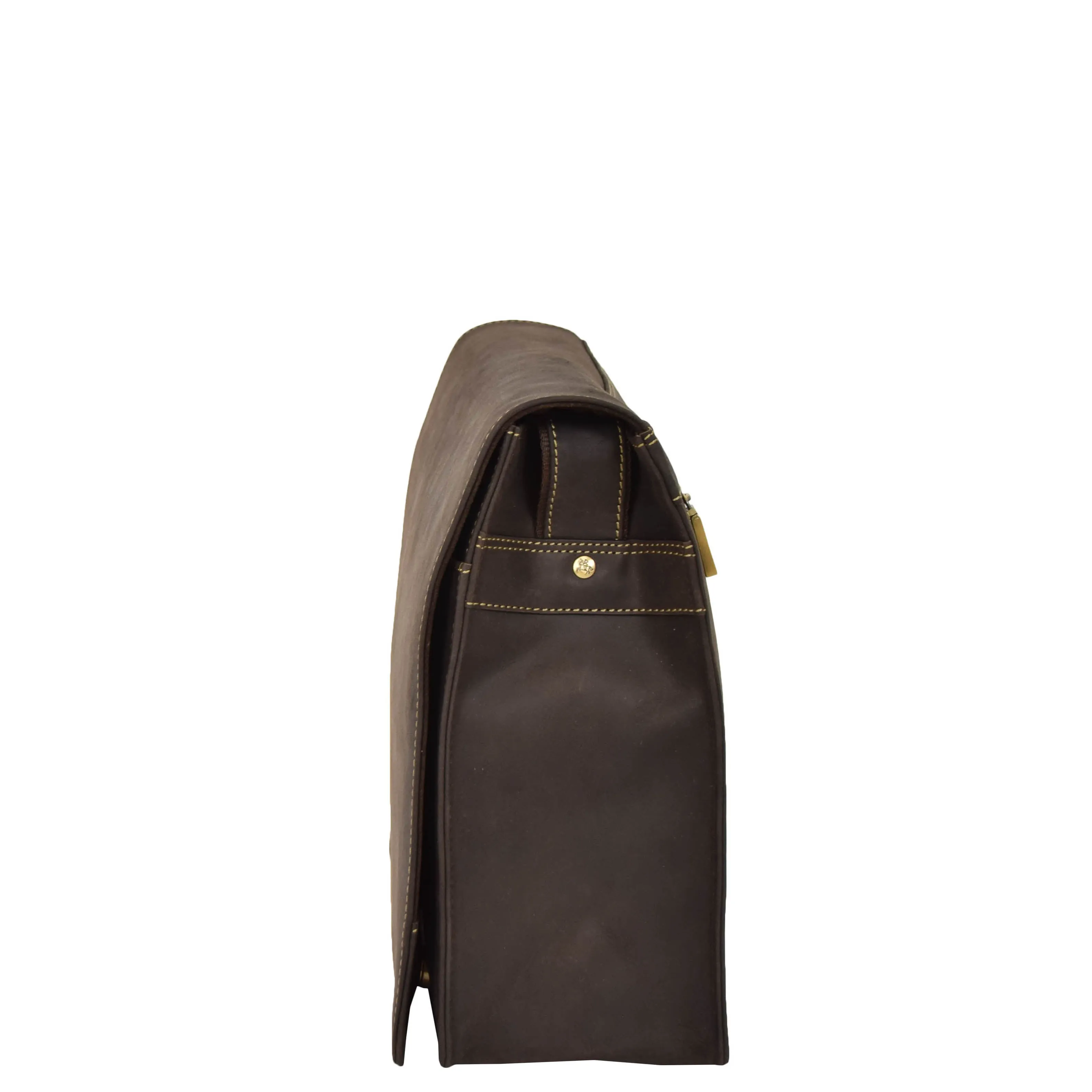 Mens Messenger BROWN Vintage Leather Laptop Office Bag A48