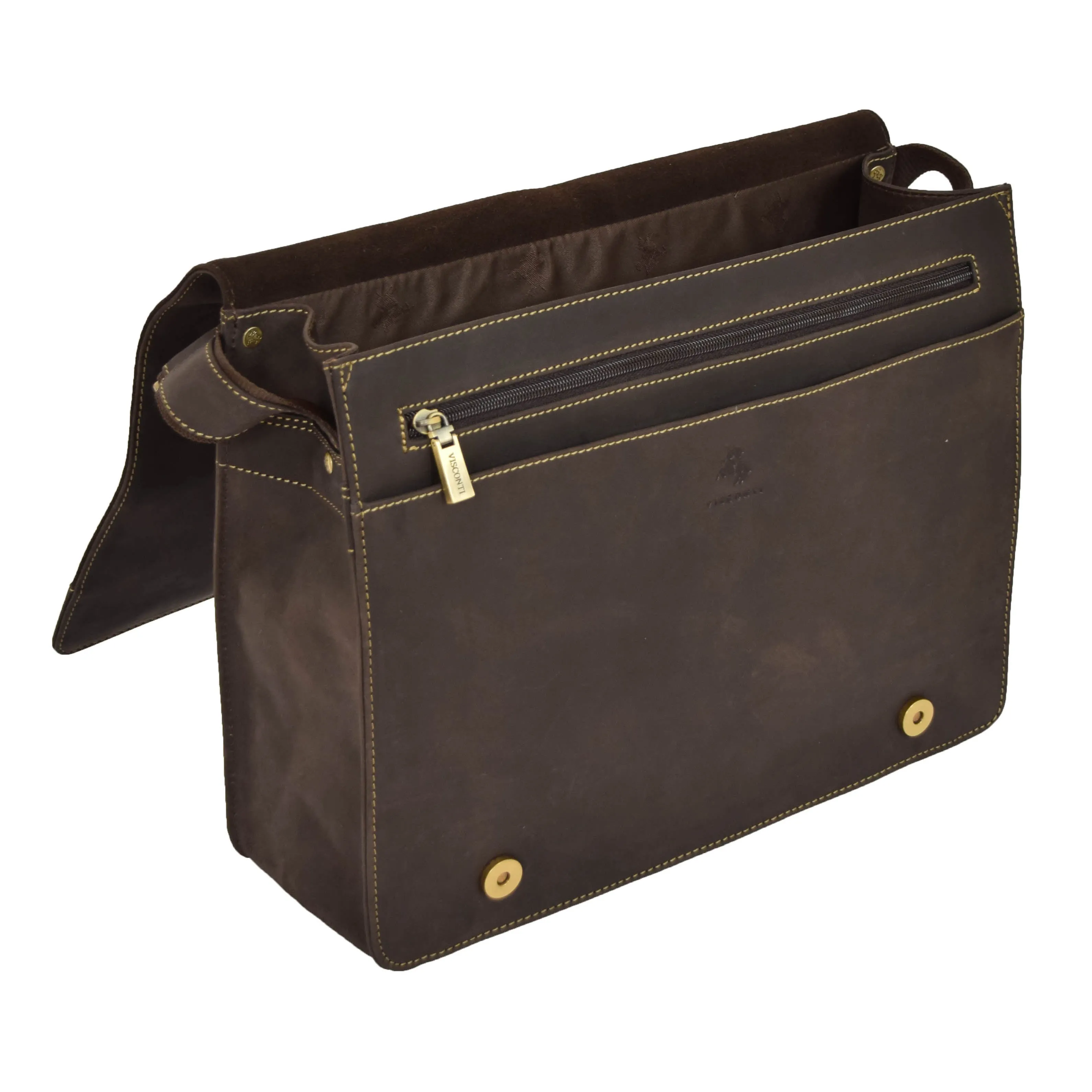 Mens Messenger BROWN Vintage Leather Laptop Office Bag A48