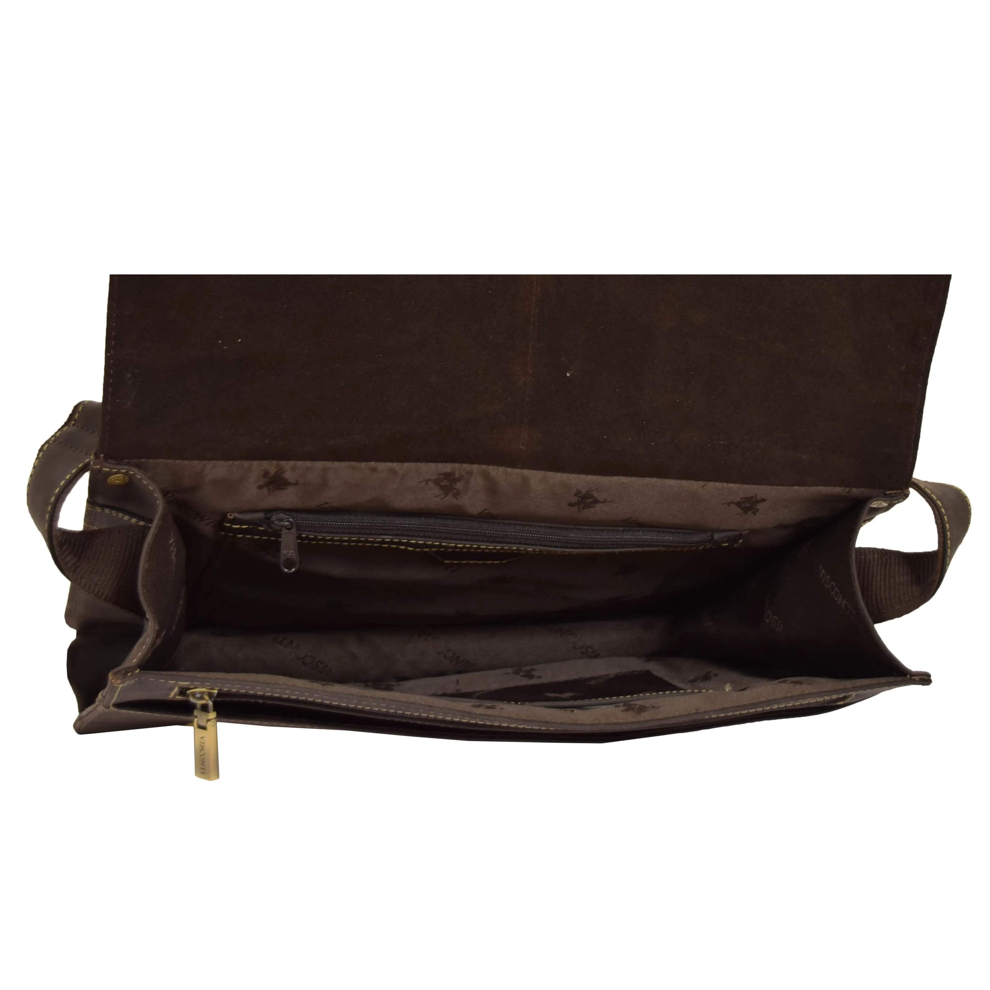 Mens Messenger BROWN Vintage Leather Laptop Office Bag A48