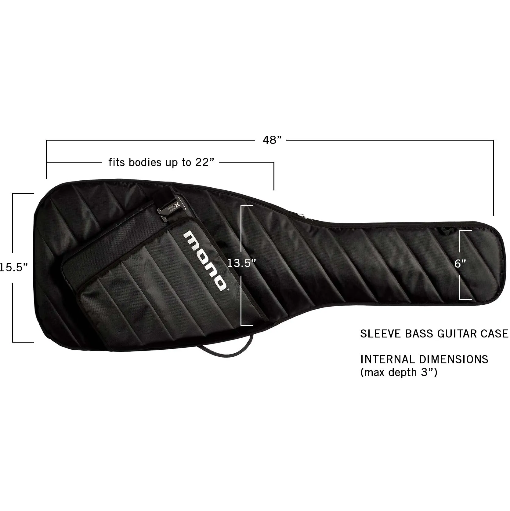 MONO M80-SEB-BLK Sleeve Bass Guitar Case, Black