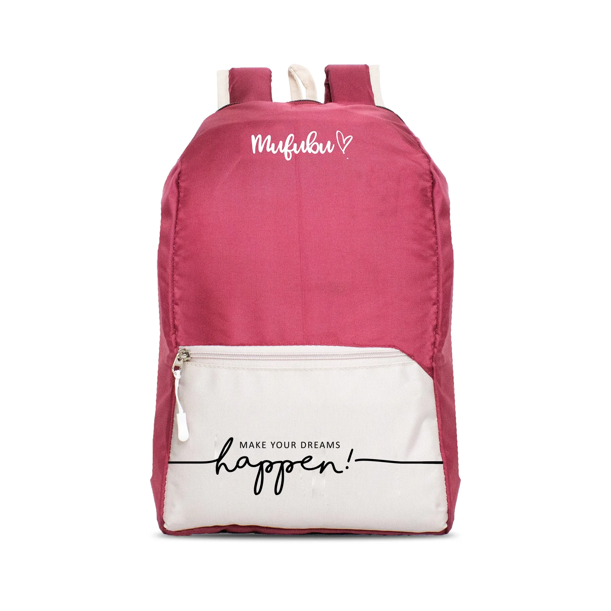 Nano Backpack 15 Ltr Make Your Dream Happen Wine   Beige